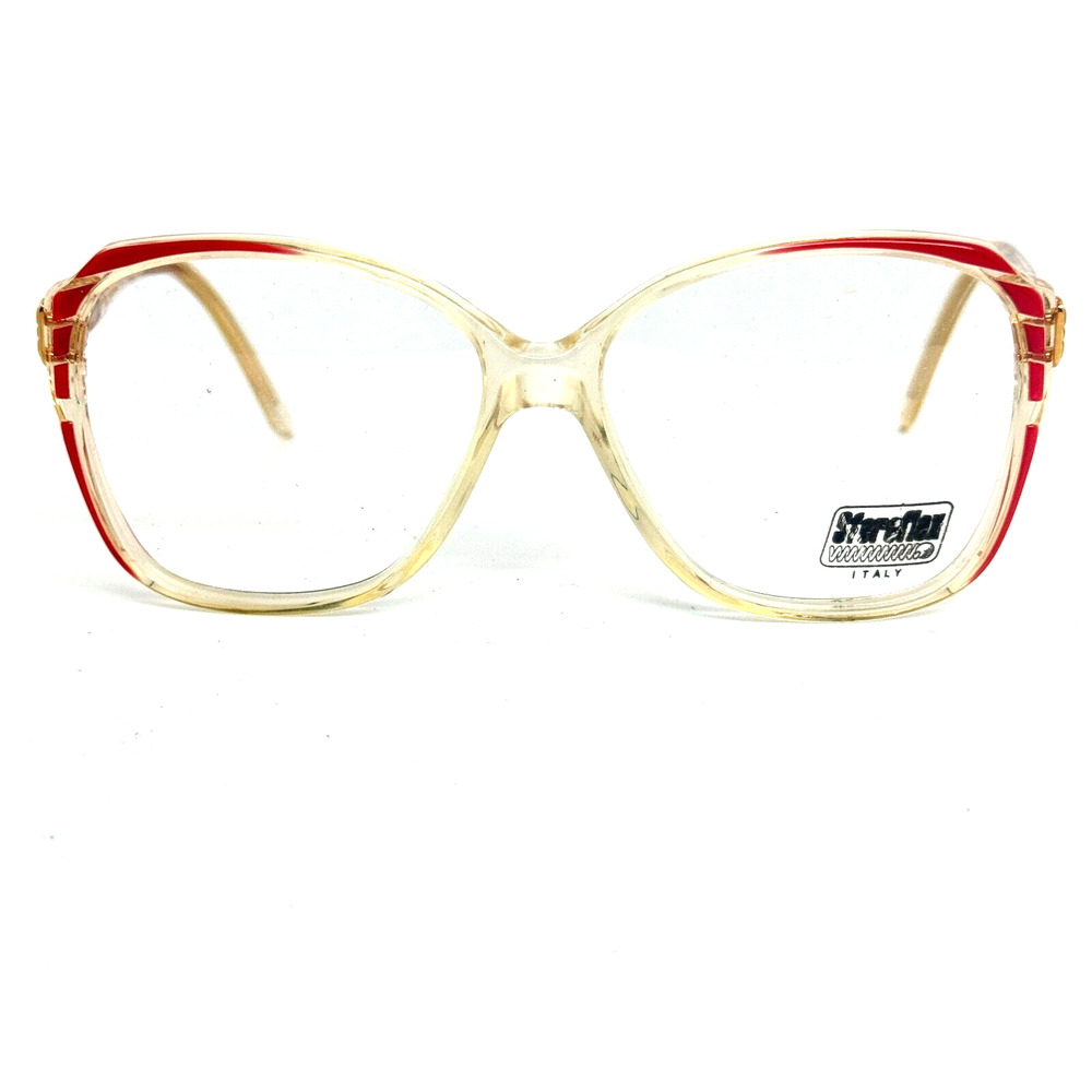 Sferoflex Eyeglasses Frames 556 56-14mm‎ Clear Red Gold NOS H14377